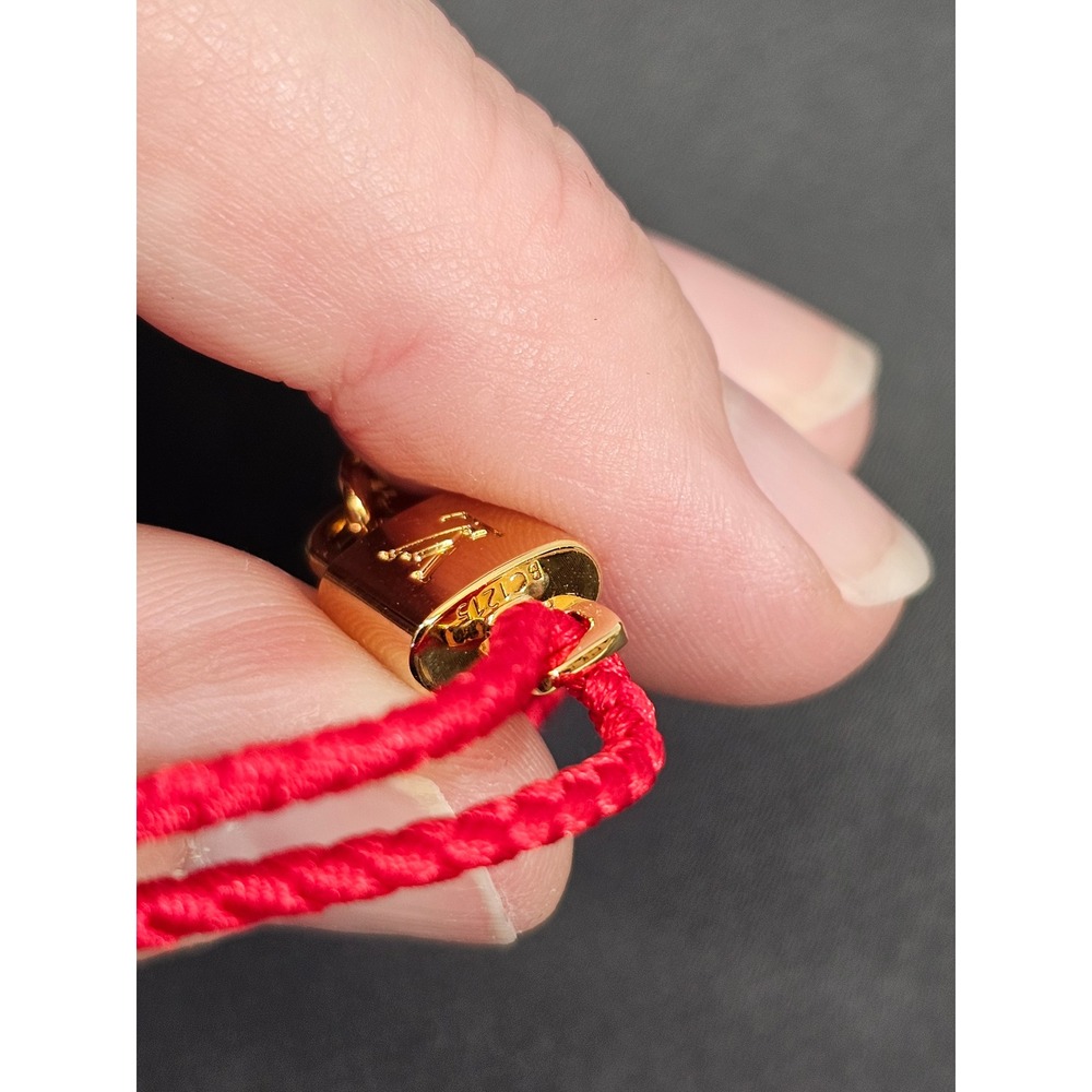 Louis Vuitton Twin Locked Bracelet M4284Z LV Monogram Padlock Cord Charm Jewelry - Picture 8 of 9